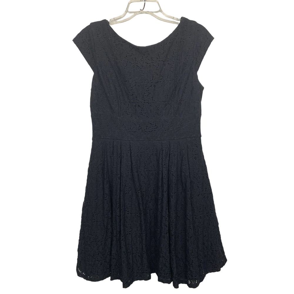 B. DARLIN Girls Juniors size 11/12 Black Lace Tulle Dress Overlay Fit & Flare
